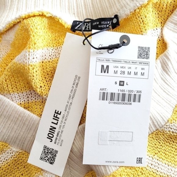 Zara Rustic Striped Knit High Waist Pants & Top Loungewear Set NWT Medium - Picture 10 of 15